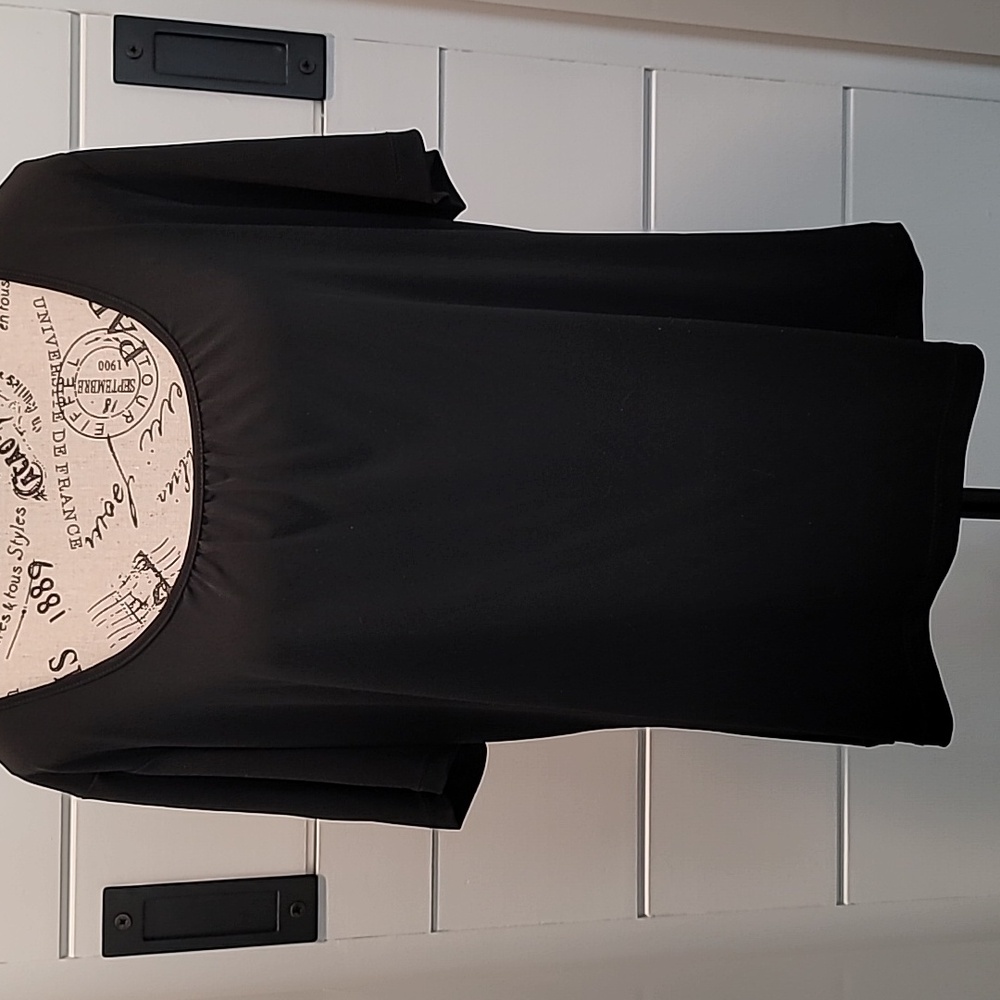 Covington Black Jersey Round Neck Top
